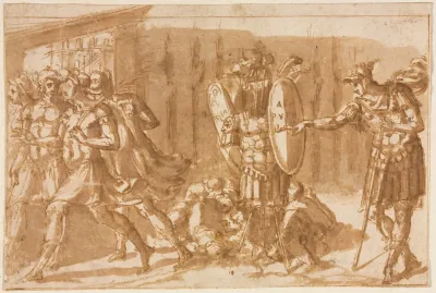 Victorious Soldiers With Trophy