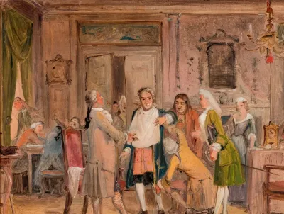 Vielgeschreys Hardships Scene From L Holbergs Den Stundeslose Act 1 Scene 6 Sketch