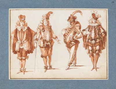 Vier Kostumfiguren