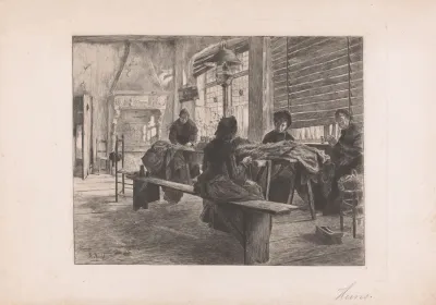 Vier Vrouwen In Een Naaiatelier Aan Het Werk 2