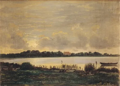 View Across Praesto Fiord Towards The Manor Of Nyso