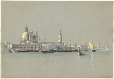 View Across The Giudecca Canal Toward The Salute And The Campanile Of San Marco