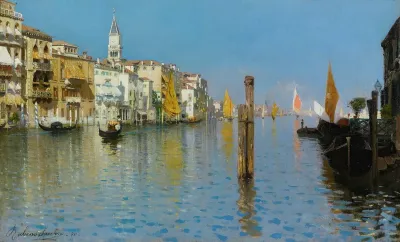 View Across The Grand Canal From Dorsoduro With The Bell Tower Of San Marco