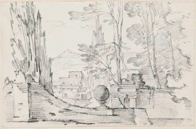 View Across The Wall Of An Italian Garden