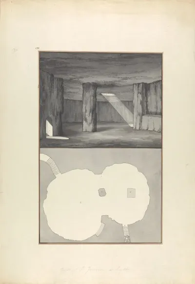 View And Plan Of The Grotto Of St Jerome At Lydda Lod