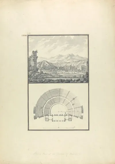 View And Plan Of The Theater Of Hierapolis Now Pamukkale
