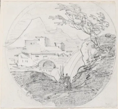 View From A Ridge To A Village And Distant Mountain