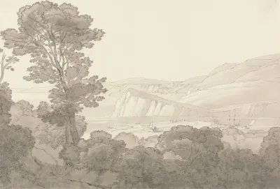 View From A Wood Overlooking The River And Hills At Teignmouth Devon