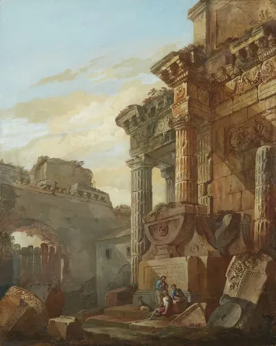 View From Ancient Rome With Figures