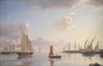 View From Langelinie Towards The Royal Naval Dockyards At Nyholm Copenhagen Morning Light