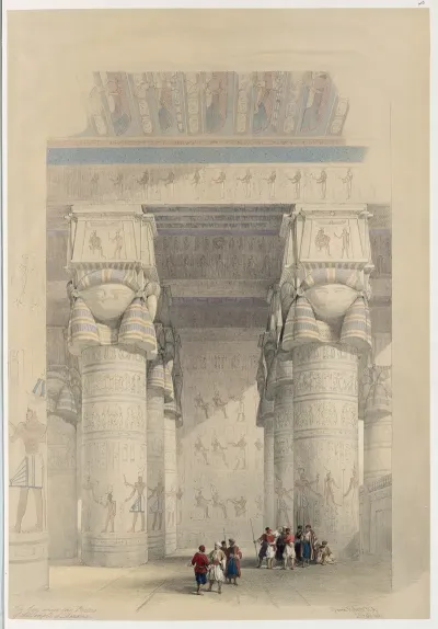 View From Under The Portico Of The Temple Of Dendera Dandara