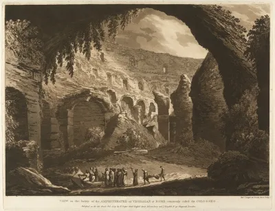 View In The Inside Of The Amphitheatre Of Vespasion At Rome Commonly Called The Colosseo
