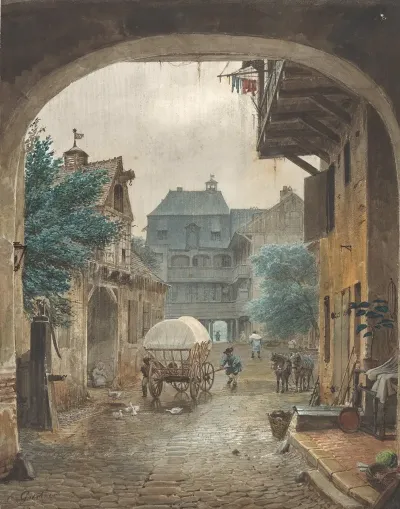 View Into The Courtyard Of An Inn At Colmar 2