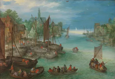 View Of A City Along A River