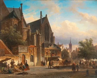 View Of A Dutch Market