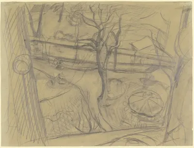 View Of A Garden From A Window