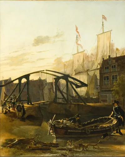 View Of A Harbor In Schiedam