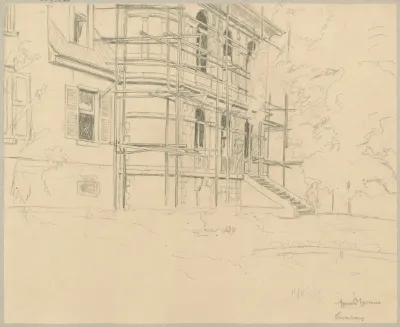 View Of A House Surrounded By Scaffolding In Kronberg Hesse