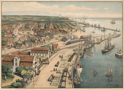 View Of A Market Town