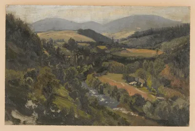 View Of A Mountain Valley And The Praded Range