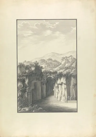 View Of A Passage Cut Into A Hillside