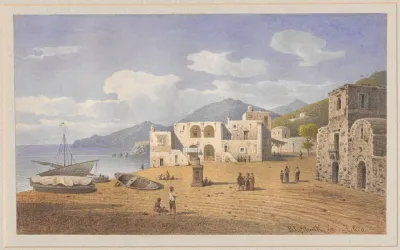 View Of A Quay In The Port Town Lacco Ameno In Ischia