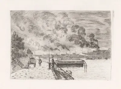 View Of A Quay With Factories In The Background