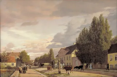 View Of A Street In Osterbro Outside Copenhagen Morning Light