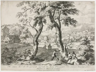 View Of A Village With Figures In The Foreground