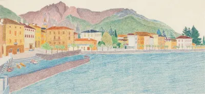 View Of An Italian City On The Water