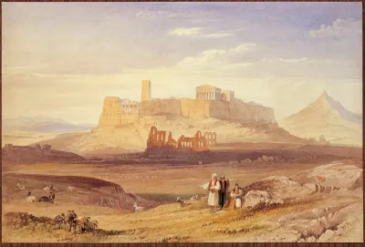 View Of Athens With The Acropolis And The Odeion Of Herodes Atticus