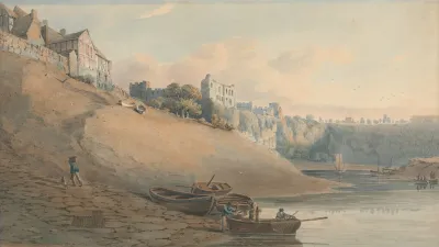 View Of Chepstow Castle Monmouthshire From Under The Bridge