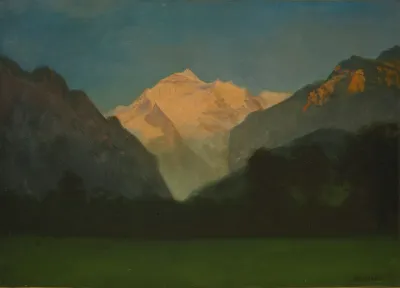 View Of Glacier Park Or Sunset On Peak