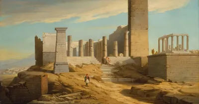 View Of Greek Classical Ruins