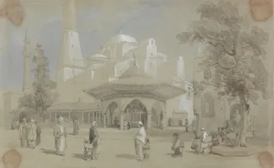 View Of Hagia Sophia Mosque And Shadirvan Fountain Istanbul