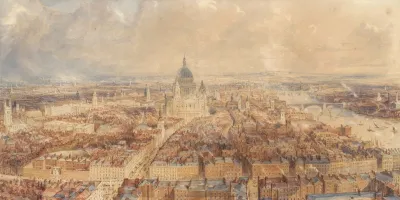 View Of London From The Steeple Of St Brides Church Fleet Street Looking East Towards St Pauls Cathedral