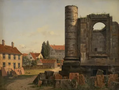 View Of Marmorpladsen Withe Ruins Of The Uncompleted Frederiks Church In Copenhagen