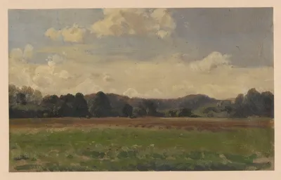 View Of Meadows And Wooded Hills Near Trzebnica