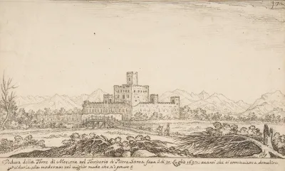 View Of Motrone Castle Before Its Demolition Around 1692