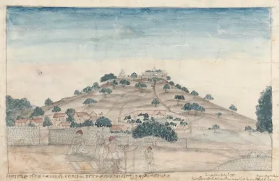 View Of Parbati A Hill Near Poona Occupied By The Temples At Which The Peshwa Frequently Worships