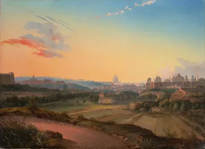 View Of Rome In The Evening Light
