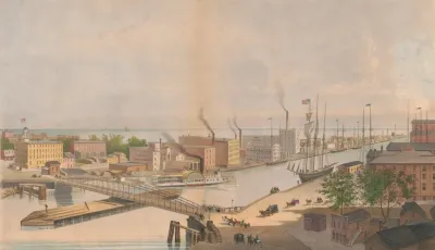 View Of Rush St Bridge C From Nortons Block River St E Whitefields Views Of Chicago