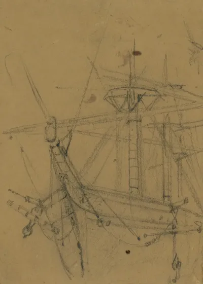 View Of Ships Bow And Rigging