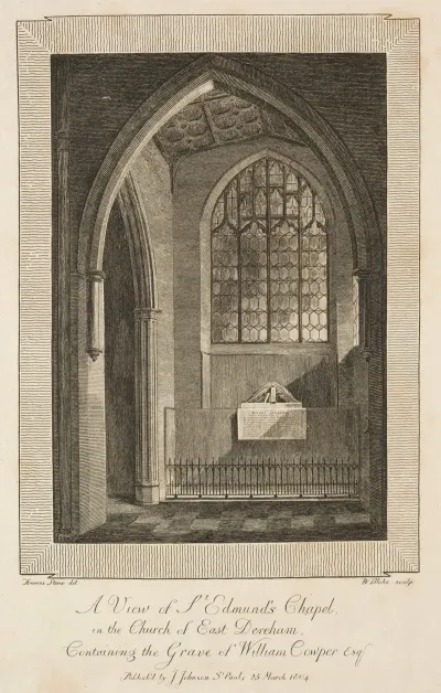 View Of St Edmunds Chapel In The Church Of East Dereham Containing The Grave Of William Cowper Esquire
