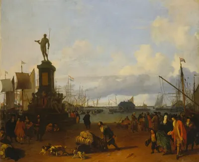 View Of The Amsterdam Harbour At The Ij River