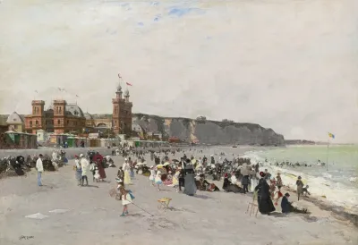 View Of The Beach And Casino At Dieppe