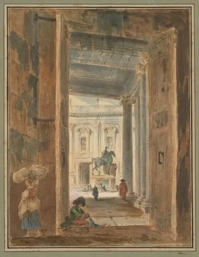 View Of The Campidoglio With The Statue Of Marcus Aurelius