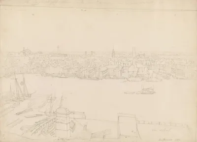 View Of The Center Part Of The City Of Baltimore As Seen From Federal Hill Comprising Scarce One Quarter Of Its Buildings 1828