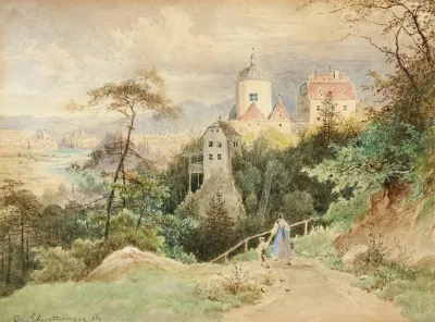 View Of The Church And Presbytery Of Christkindl Near Steyr In Upper Austria