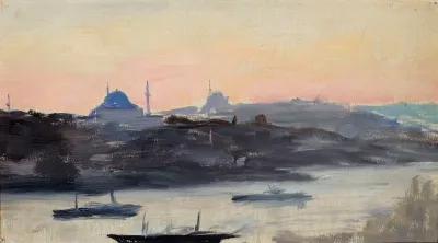 View Of The City In The Evening From The Journey To Constantinople